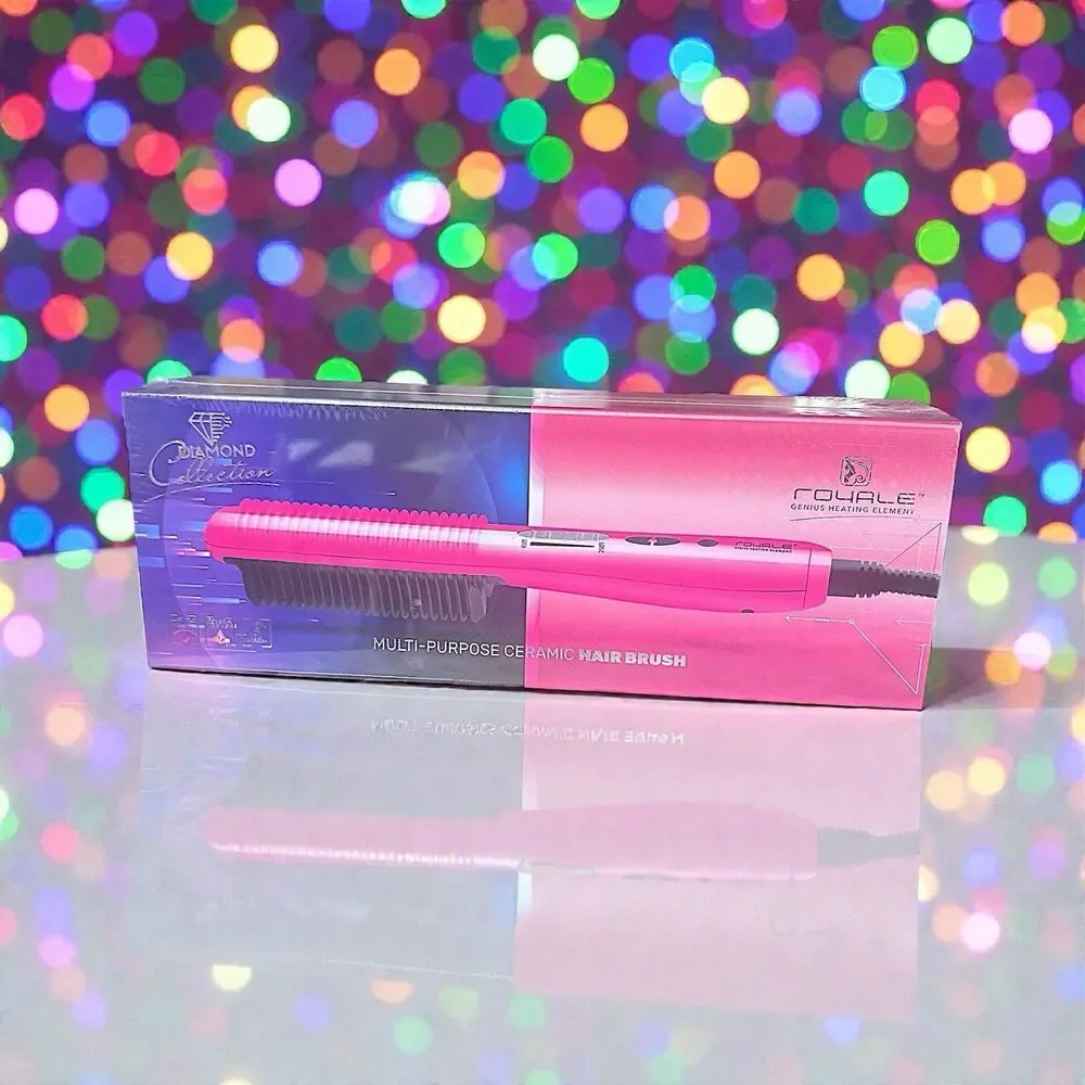 Royale Multi-Purpose Ceramic Hair Brush in Hot Pink Brand New in Sealed Box